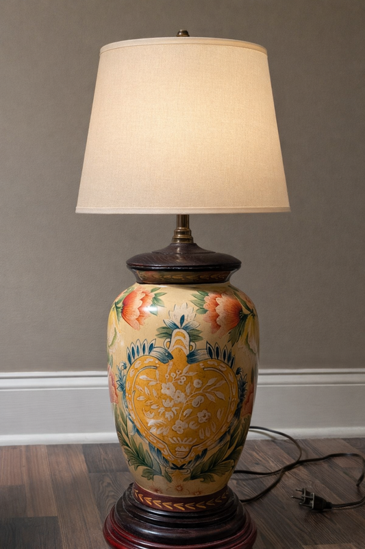 Hand-Painted Vintage Lamps (Pair)