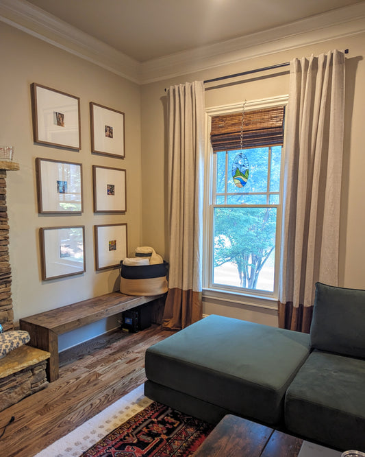 West Elm European Flax Linen & Luster Velvet Curtain