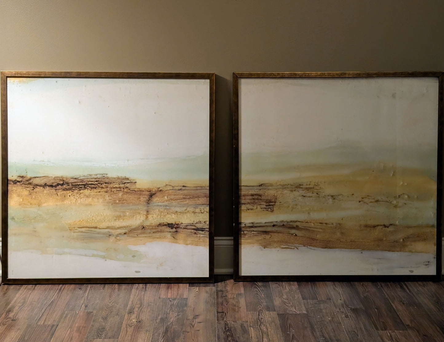 Ballard Designs Mint and Ochre Horizon Framed Prints