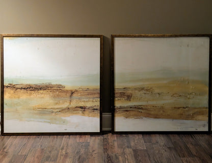 Ballard Designs Mint and Ochre Horizon Framed Prints